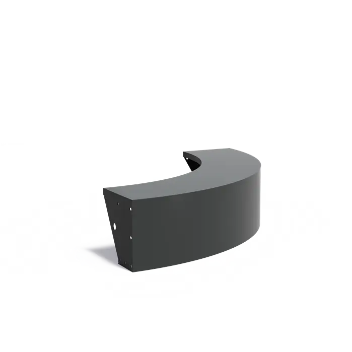 Aluminium keerwand zitrand - buitenbocht | 150 x 150 x 40 cm