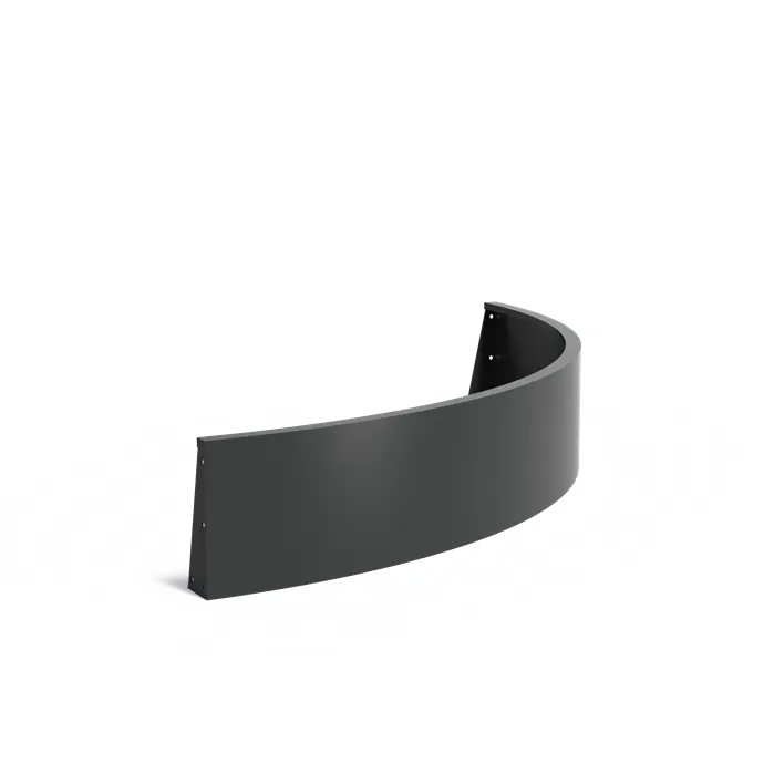 Aluminium keerwand - buitenbocht | 200 x 200 x 40 cm