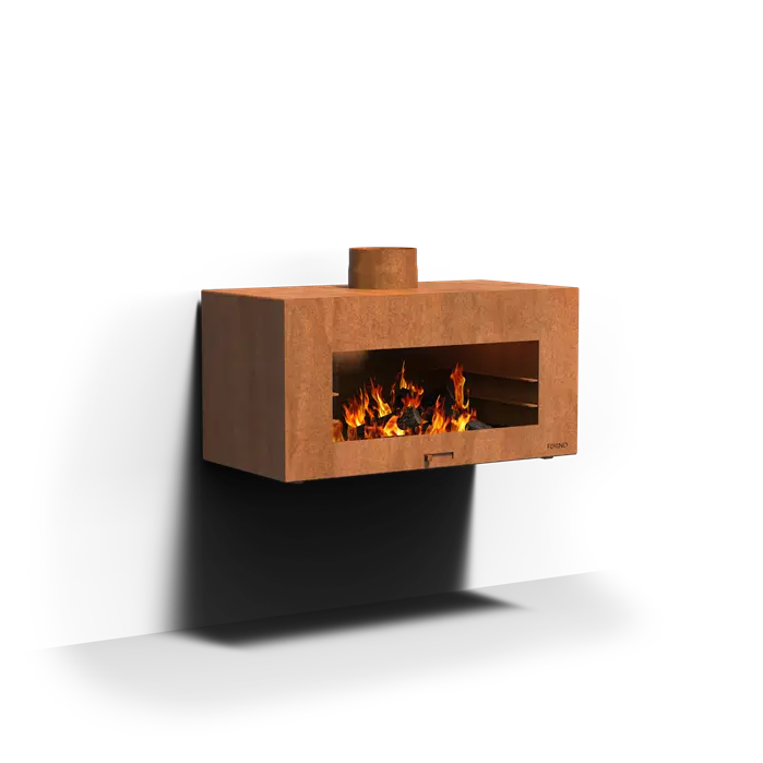 Enok wandmodel buitenhaard corten