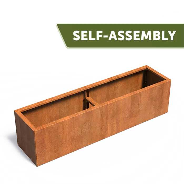 Cortenstahl Pflanzkübel Carrez CONNECT ohne Boden | 200 x 50 x 50 cm