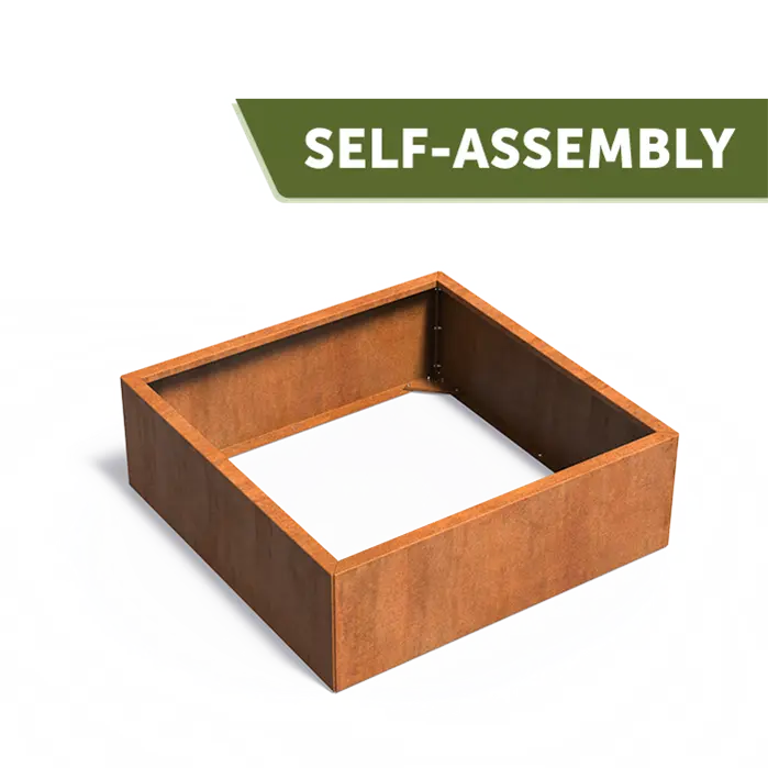 Cortenstahl Pflanzkübel Carrez CONNECT ohne Boden | 120 x 120 x 40 cm