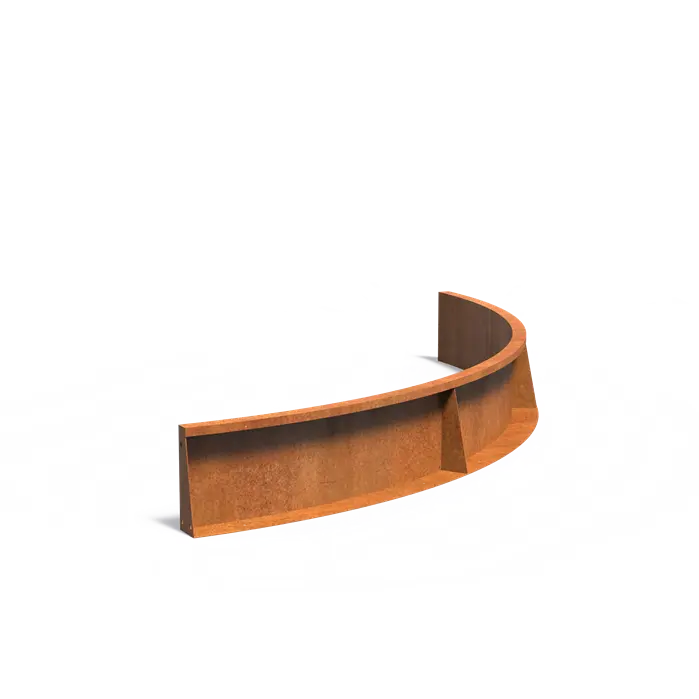 Cortenstaal keerwand - binnenbocht | 200 x 200 x 30 cm