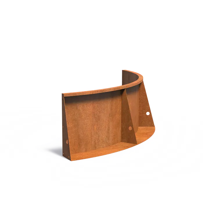 Cortenstaal keerwand - binnenbocht | 150 x 150 x 60 cm