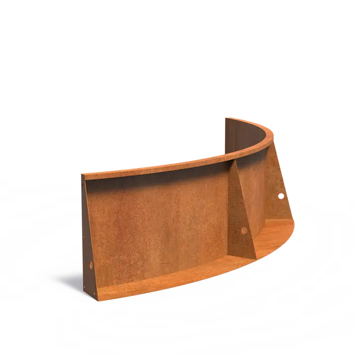 Cortenstaal keerwand - binnenbocht | 200 x 200 x 60 cm