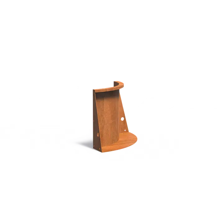 Cortenstaal keerwand - binnenbocht | 50 x 50 x 60 cm