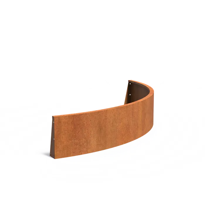 Cortenstaal keerwand - buitenbocht | 200 x 200 x 40 cm