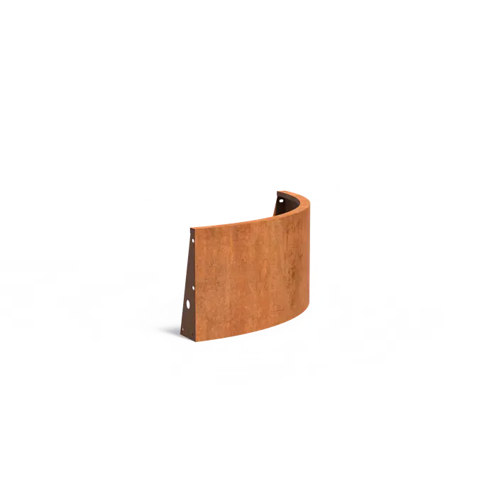 Cortenstaal keerwand - buitenbocht | 100 x 100 x 50 cm