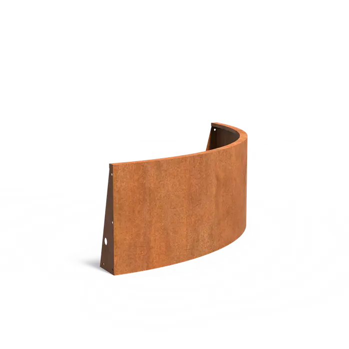 Cortenstaal keerwand - buitenbocht | 150 x 150 x 60 cm