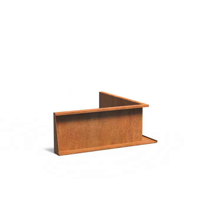 Cortenstaal keerwand - binnenhoek | 100 x 100 x 40 cm