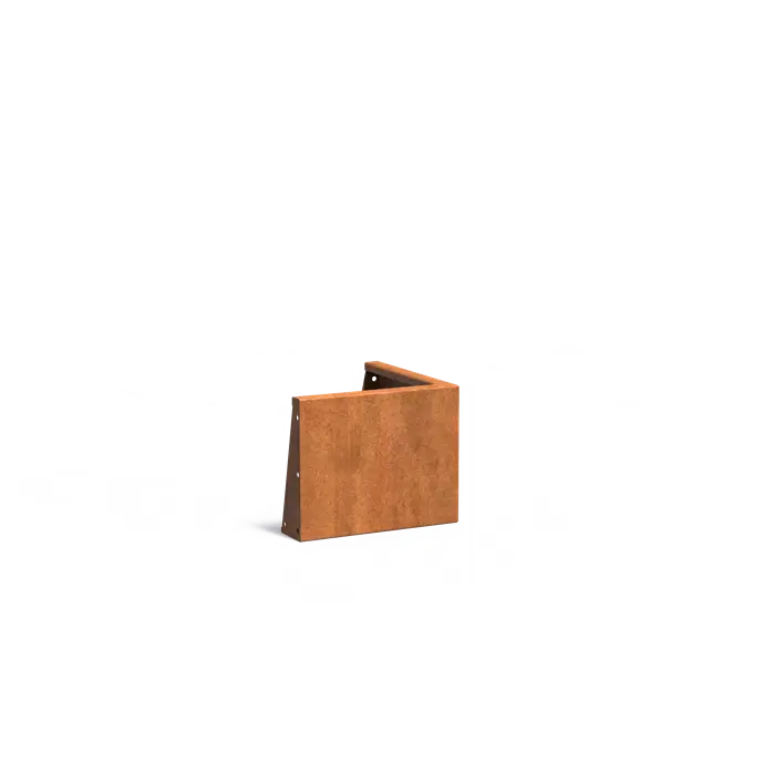 Cortenstaal keerwand - buitenhoek | 50 x 50 x 40 cm