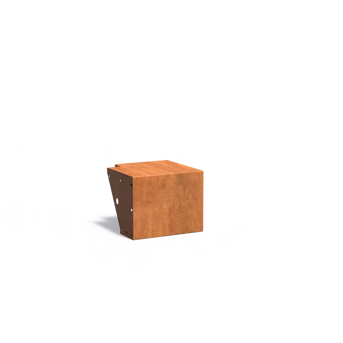 Stützwand mit Sitzrand - Außenecke | 50 × 50 x 40 cm | Cortenstahl