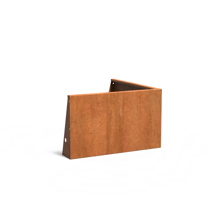 Stützwand - Außenecke | 100 x 100 x 20 cm | Cortenstahl