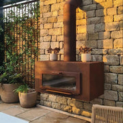 Enok wandmodel buitenhaard corten