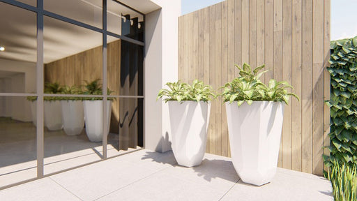 Aluminium planter Facet AFT wit