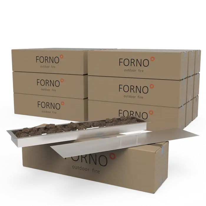 BRANN Einbau-Gasbrenner aus Edelstahl – 805 x 190 x 80 mm