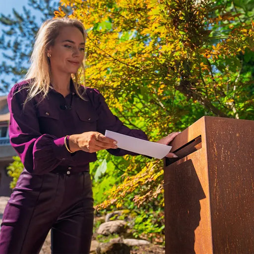 Cortenstaal brievenbus Nox 1