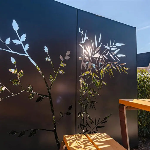 tuinpaneel gecoat met motief