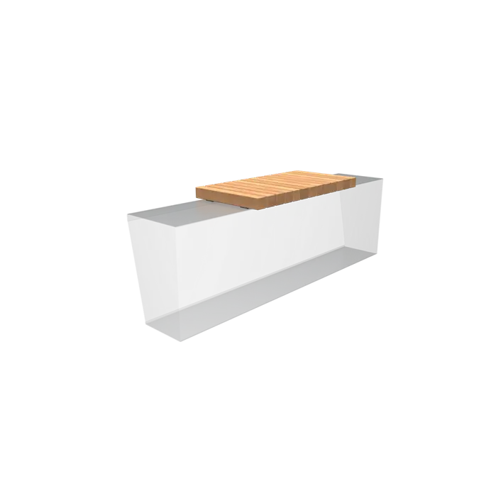 Garapa zitting voor keerwand RS.BS.1000