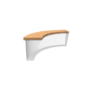 Garapa zitting buitenbocht RS.BS.CO1500