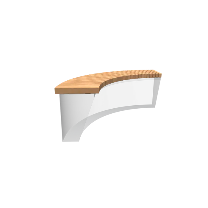 Garapa zitting buitenbocht RS.BS.CO1500