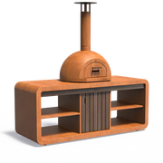 Forno corten Station met Dome pizzaoven