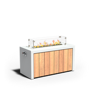 Adezz aluminium vuurtafel met hout VBAW5