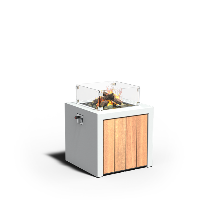 Adezz aluminium vuurtafel met hout VBAW6