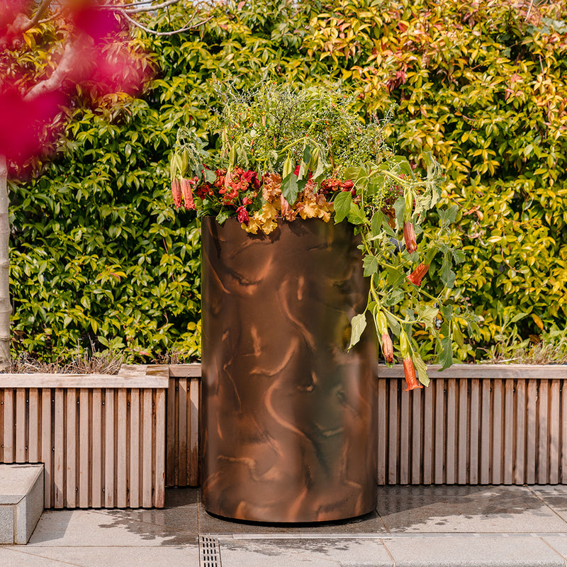 CIRCUM ronde aluminium plantenbak 80x40 cm met wielen