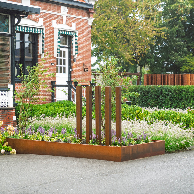 Cortenstaal tuinpaal 10 x 10 x 200 cm (per stuk)