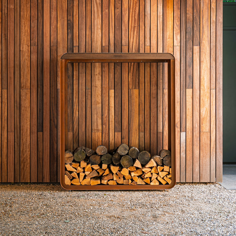 Houtopslag SERRA 100 × 40 × 180 cm - cortenstaal