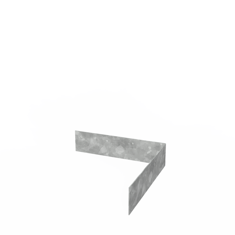 Kantopsluiting verzinkt staal - rechte rand buitenhoek 300 x 2 x 70 mm