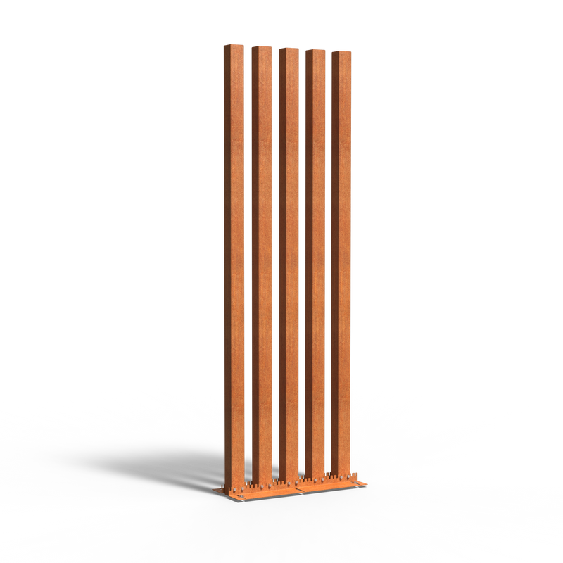 Cortenstaal tuinpalen 300 cm – set van 5 Regular