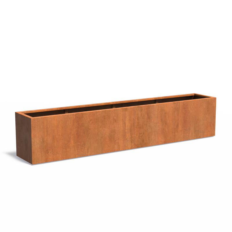 Cortenstahl Pflanzgefäß CARREZ mit Boden | 300 x 50 x 60 cm