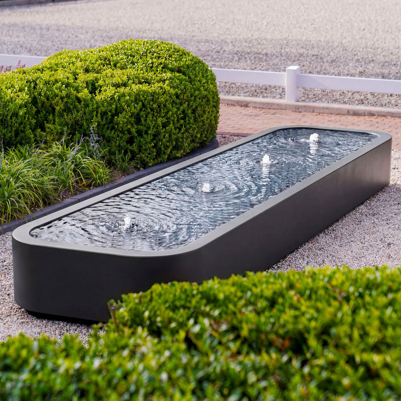 Cortenstaal watertafel PREMIUM, incl. LED & pomp - 400 x 100 x 40 cm