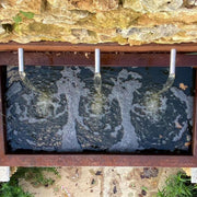 wateruitlopen cortenstaal vijvermuur