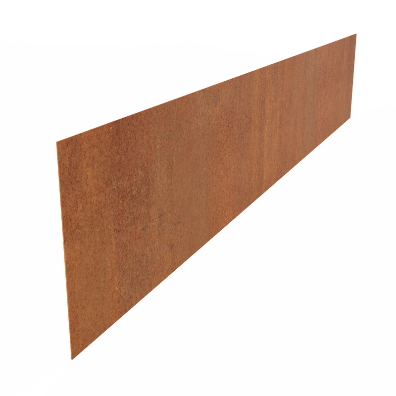 Rasenkante aus Cortenstahl mit gerader Oberkante | 2300 × 2 × 390 mm (Preis pro Stück)