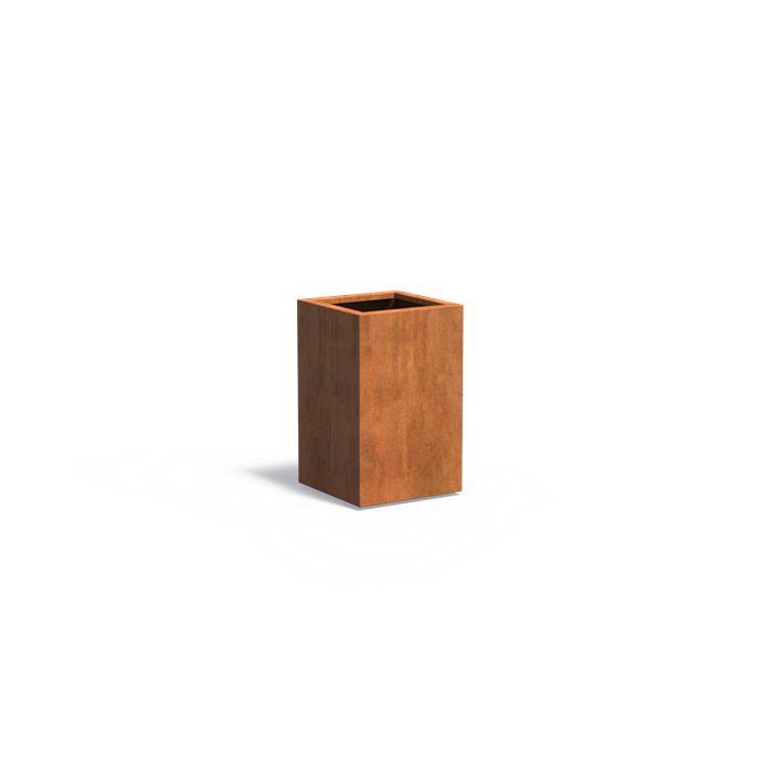 Cortenstahl Pflanzkübel CARREZ mit Boden | 50 x 50 x 80 cm