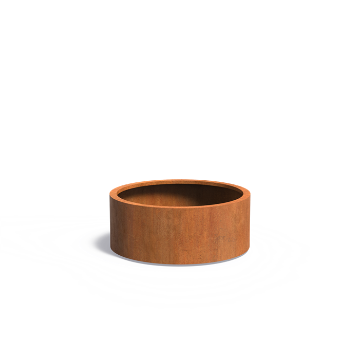 CIRCUM met bodem ø 100 × 40 cm - Cortenstaal plantenbak
