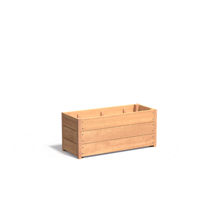Hartholz Pflanzkübel CARREZ | 100 x 40 x 43,5 cm