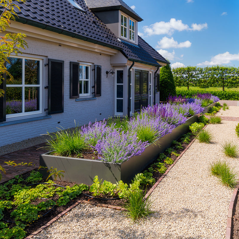 Gecoat stalen keerwand 50 x 50 x 40 cm – binnenhoek, smalle bovenrand