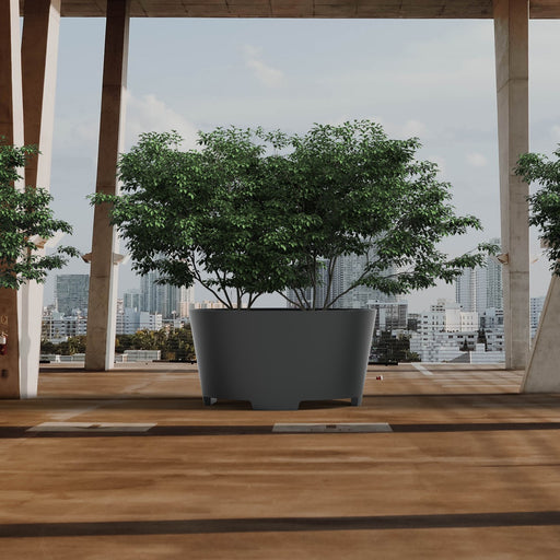 Aluminium plantenbak CONIC met poten