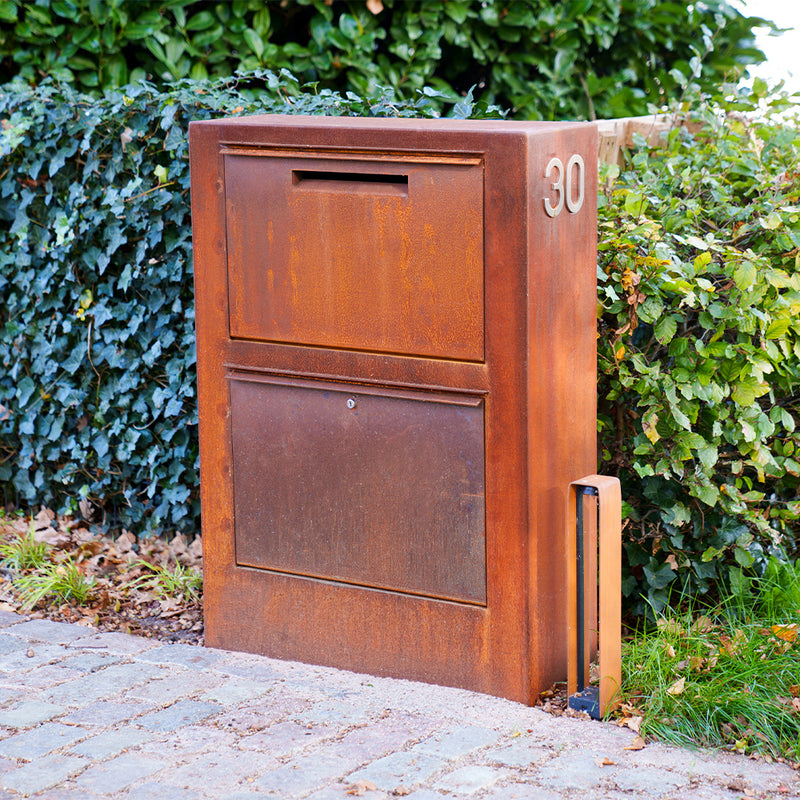 Cortenstahl Paketbriefkasten PACA | 87 x 30 x 125 cm