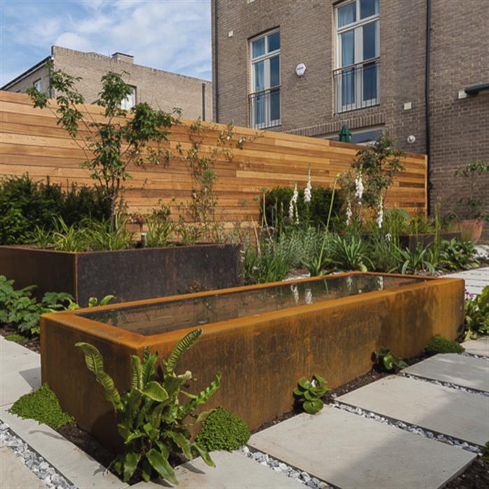 Cortenstahl Fertigteich | 300 x 80 x 60 cm