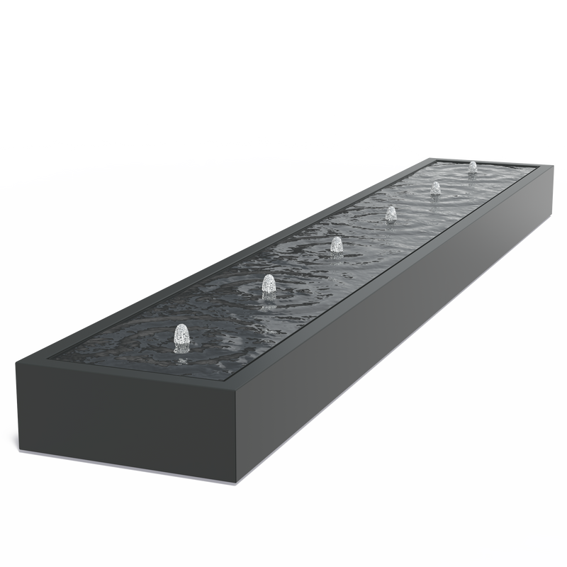 Wassertisch mit LED-Beleuchtung & Pumpe | 600 x 100 x 40 cm | Aluminium 