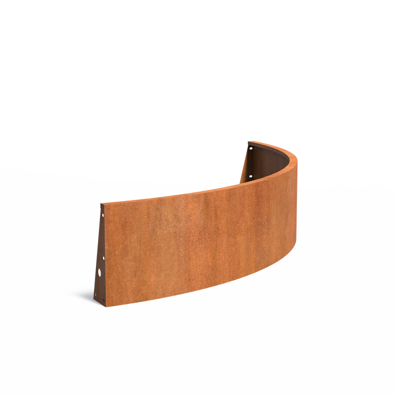 Stützwand aus Cortenstahl – Außenbogen | 200 x 200 x 50 cm