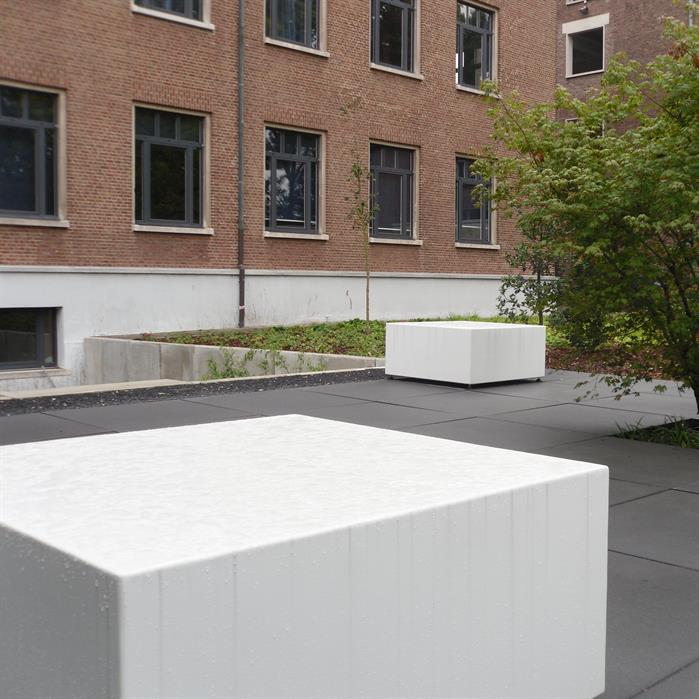 Sfeer aluminium sokkel vierkant RAL 9016 wit 