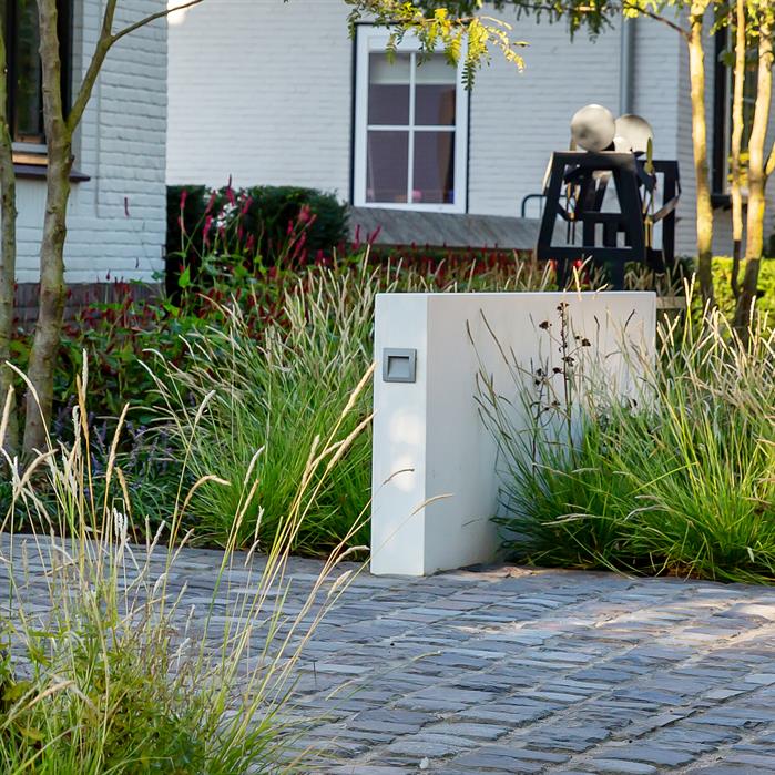 Tuinmuur aluminium met verlichting