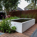 aluminium vijver  met corten muur
