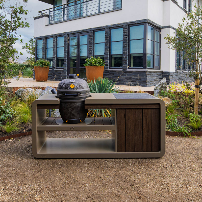 Station Kamado 1500 × 752 × 927 mm – Outdoor-Küchenstation aus Cortenstahl