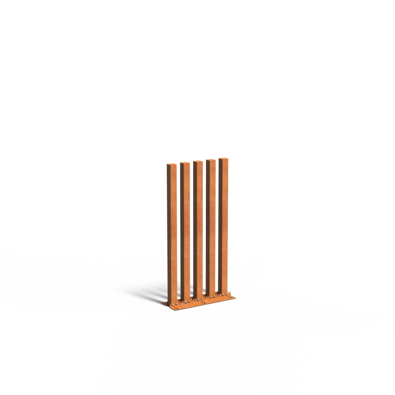 Cortenstaal tuinpaal 10 x 10 x 200 cm – set van 5 Regular